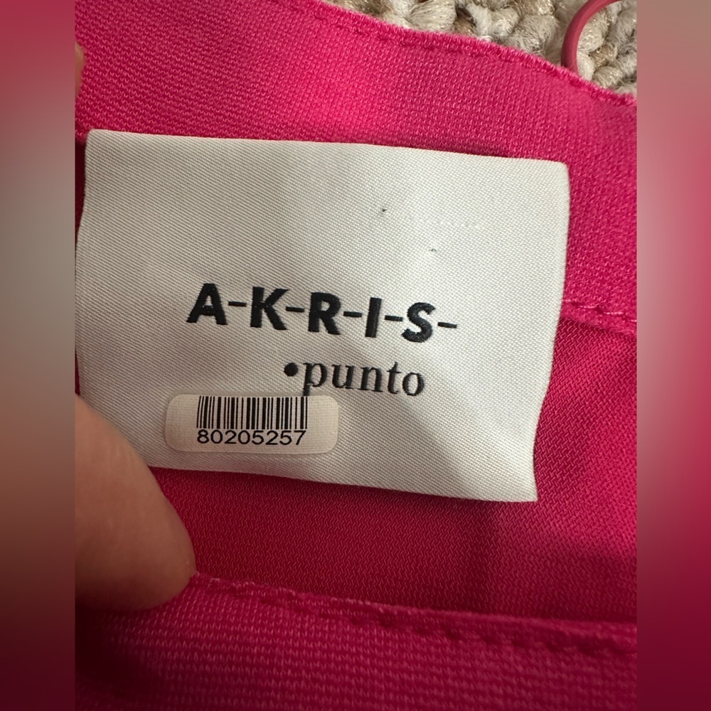 Akris Punto Hot Pink Midi Dress with White Accent Dots - Picture 5 of 10
